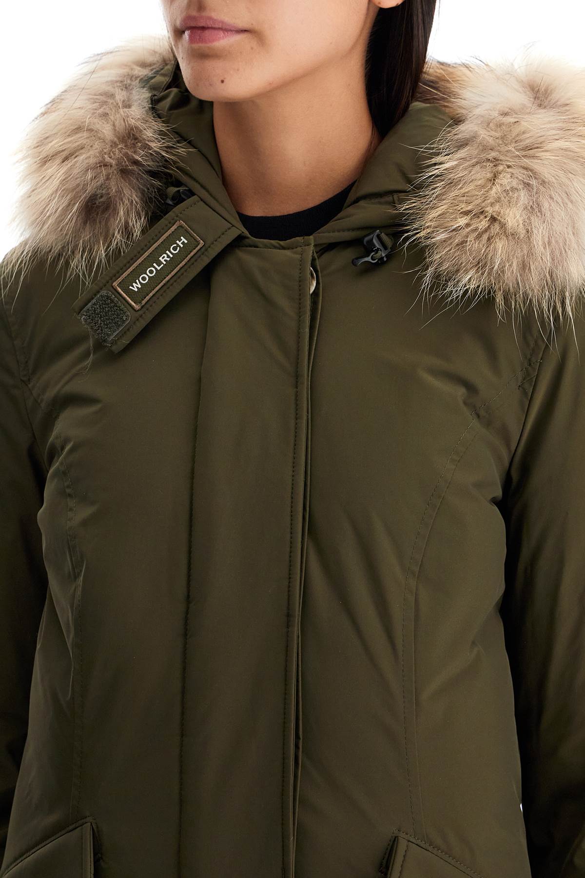 Shop Woolrich Luxury Arctic Parka With Fur In Dark Green