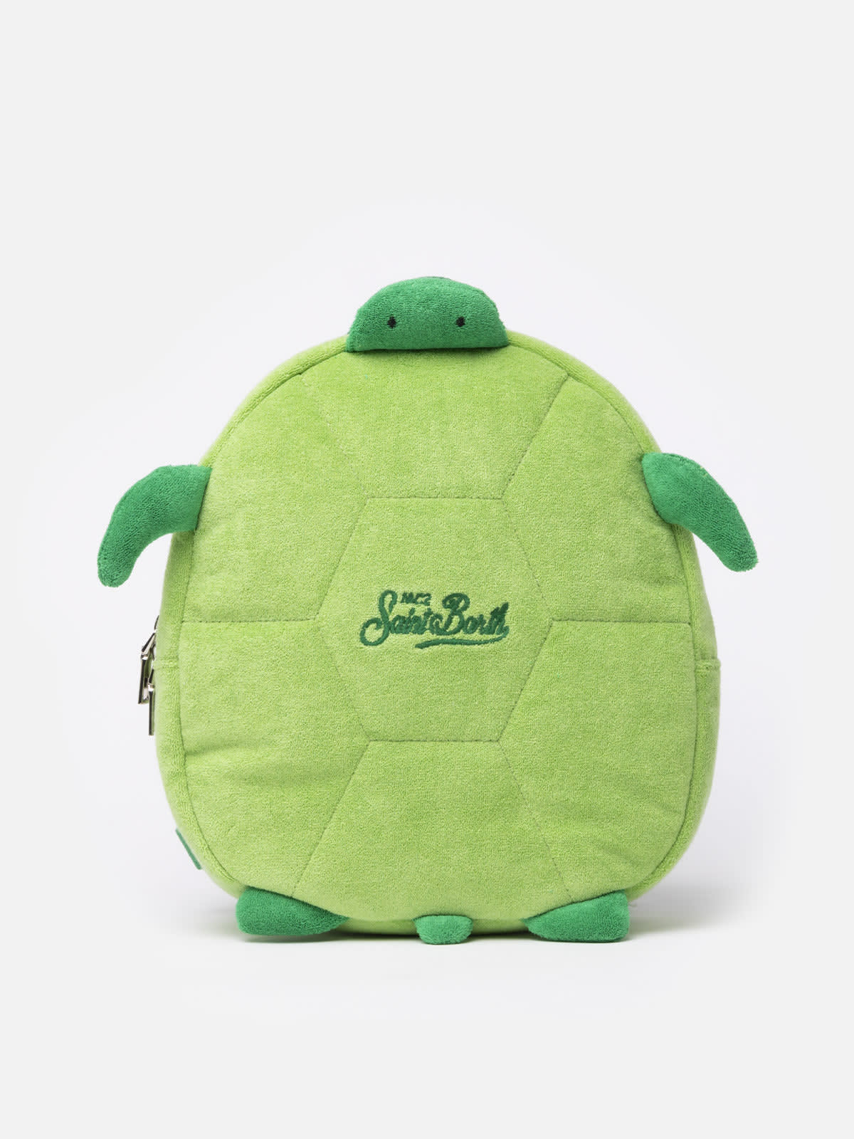 Shop Mc2 Saint Barth Terry Backpack With Turtle Shape In Green