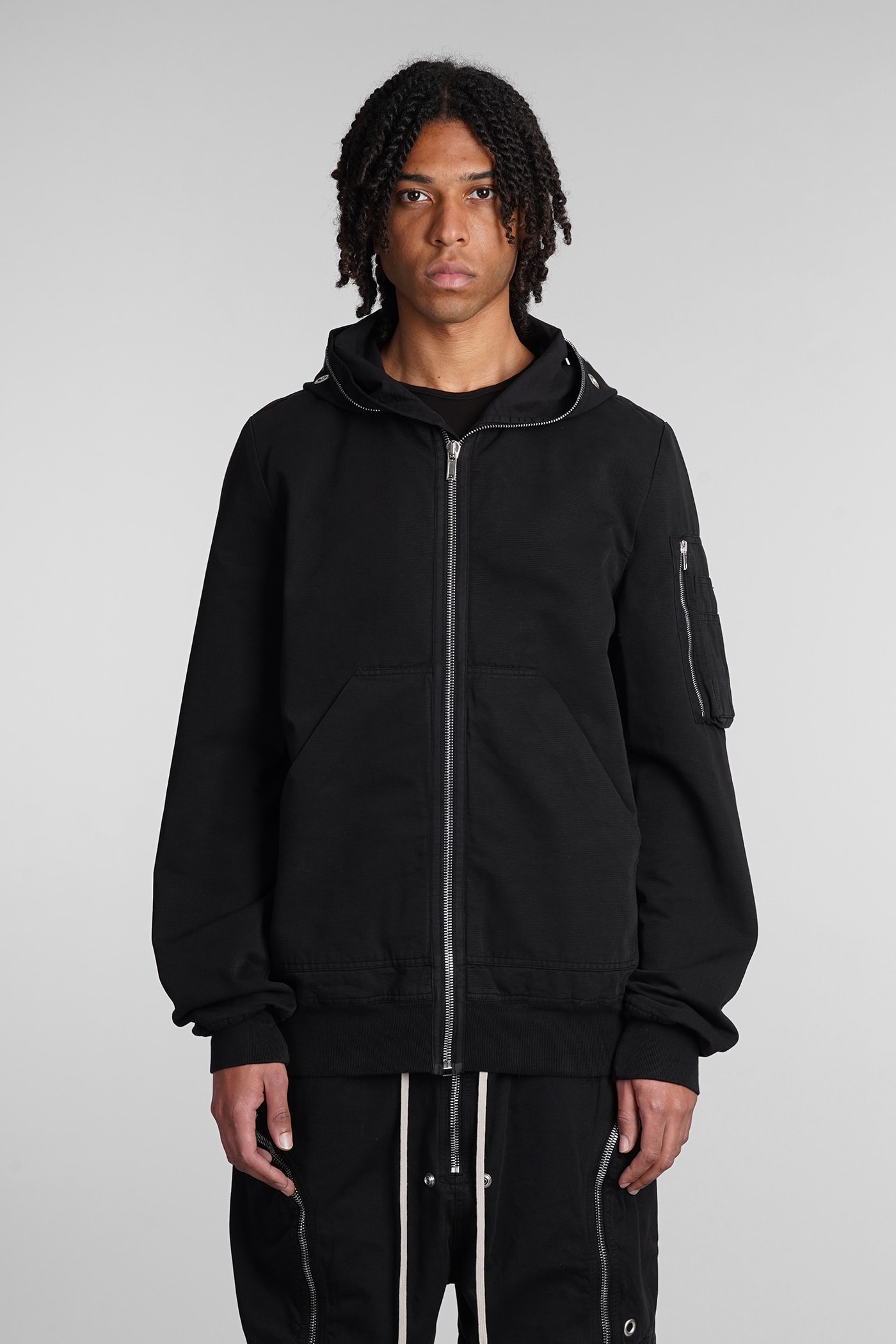 Drkshdw Men Gimp Flight Bomber Lyocell Jacket In Black