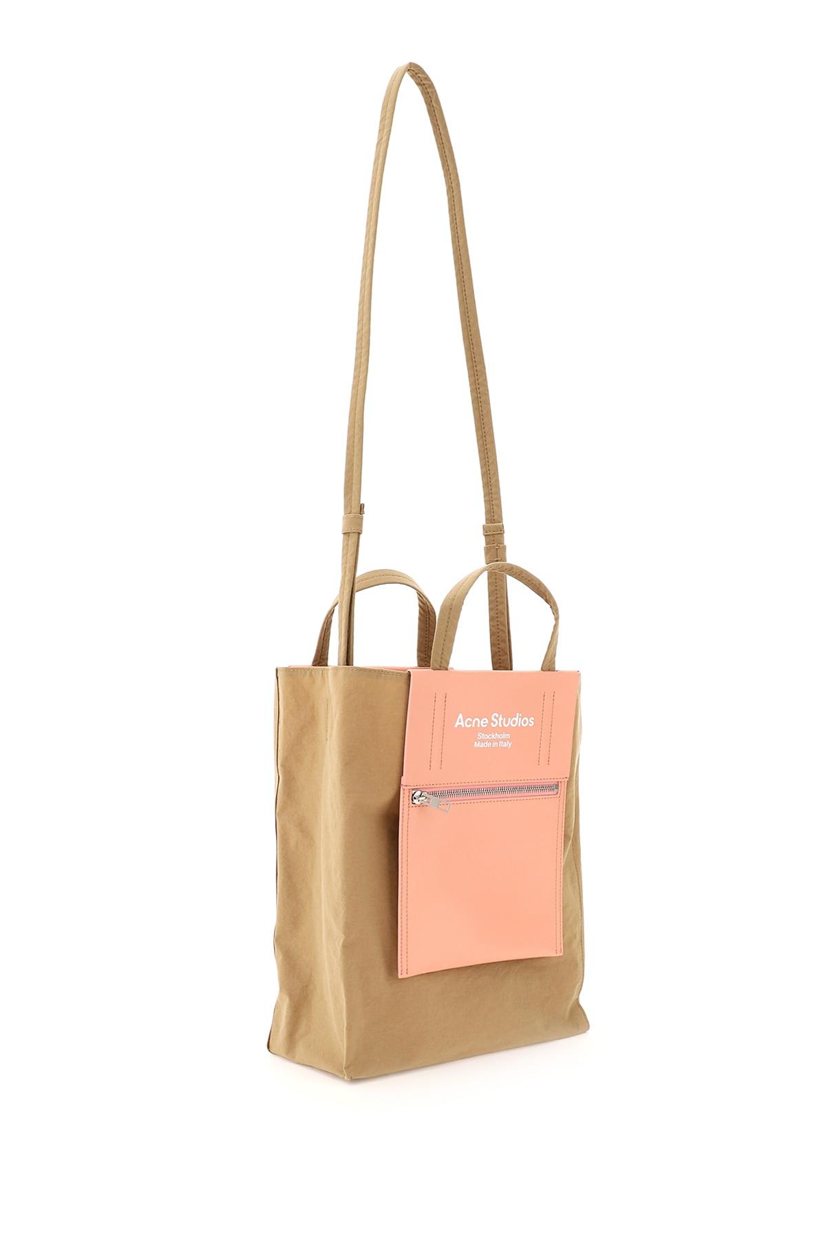 Acne Studios Baker Out Medium Tote Bag In Brown/pink