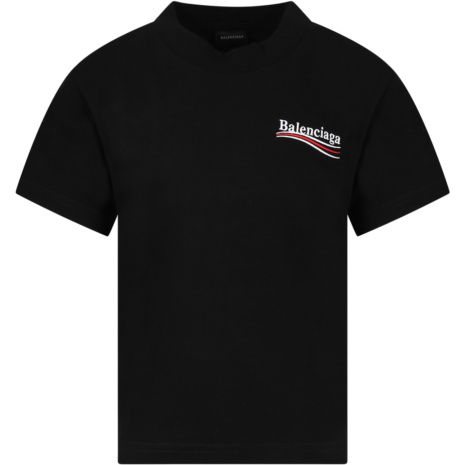 Balenciaga Black T-shirt For Kids With Logo
