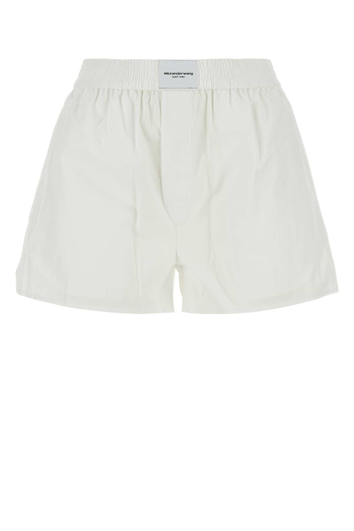 Shop Alexander Wang T White Cotton Shorts