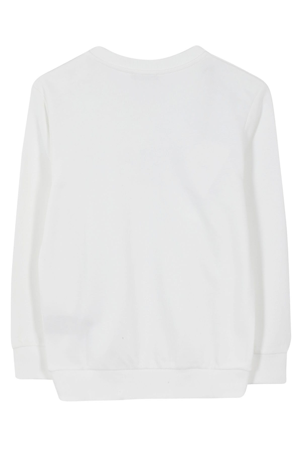 Shop Balmain Sweatshirt In Or White Gold