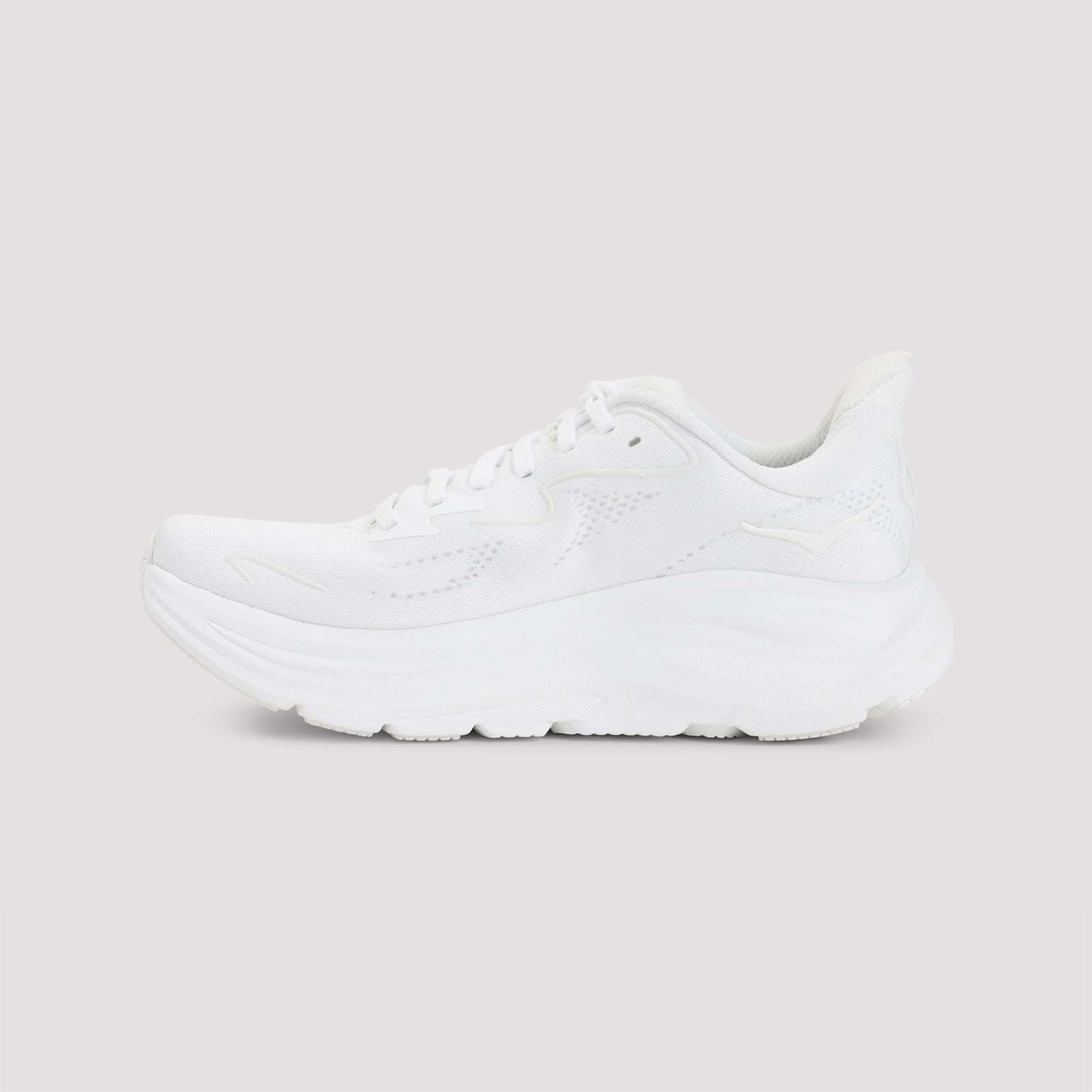 Hoka Streamlined White Sneakers With Cushioned Sole