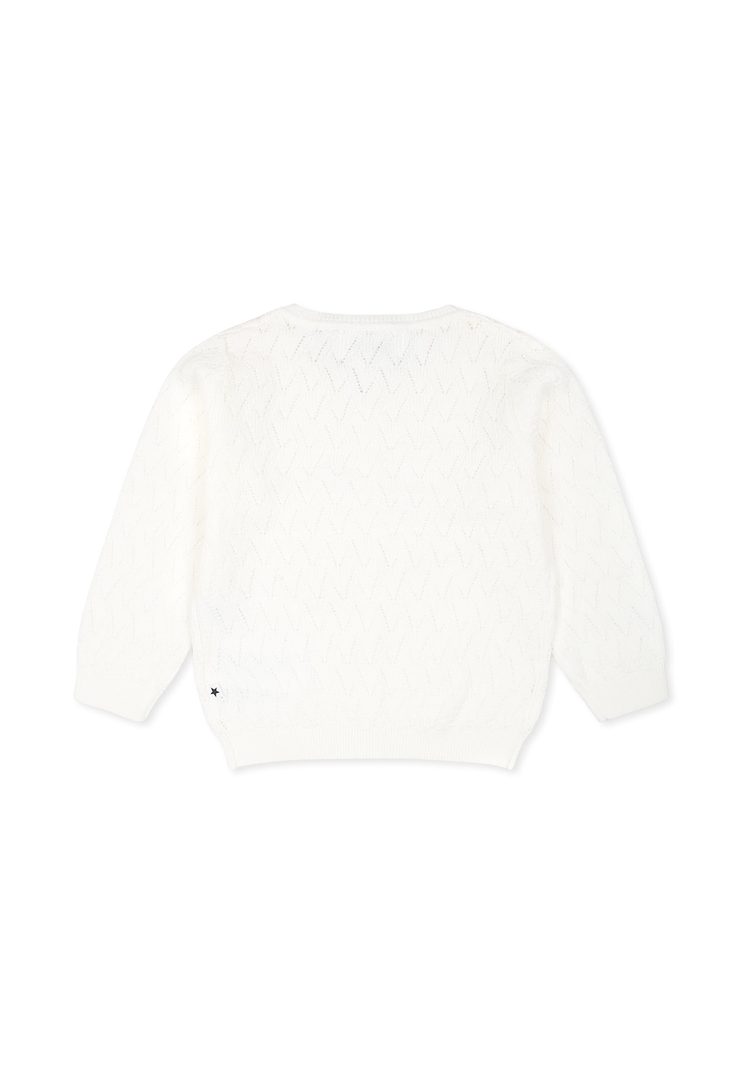 Molo White Cardigan For Baby Girl In White