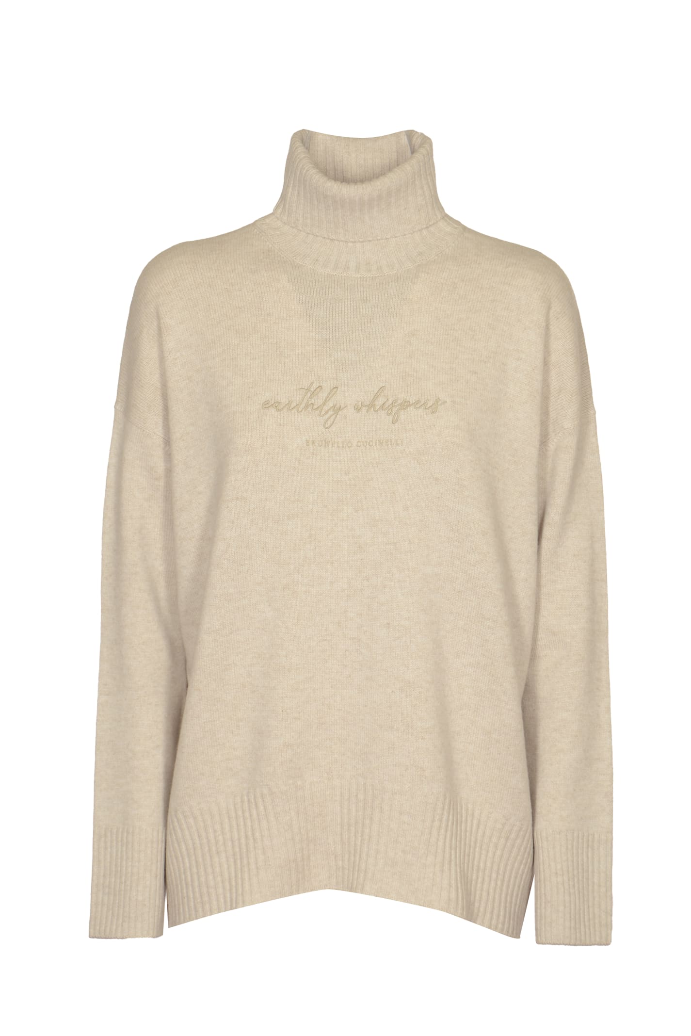 Shop Brunello Cucinelli Logo Turtleneck Sweater