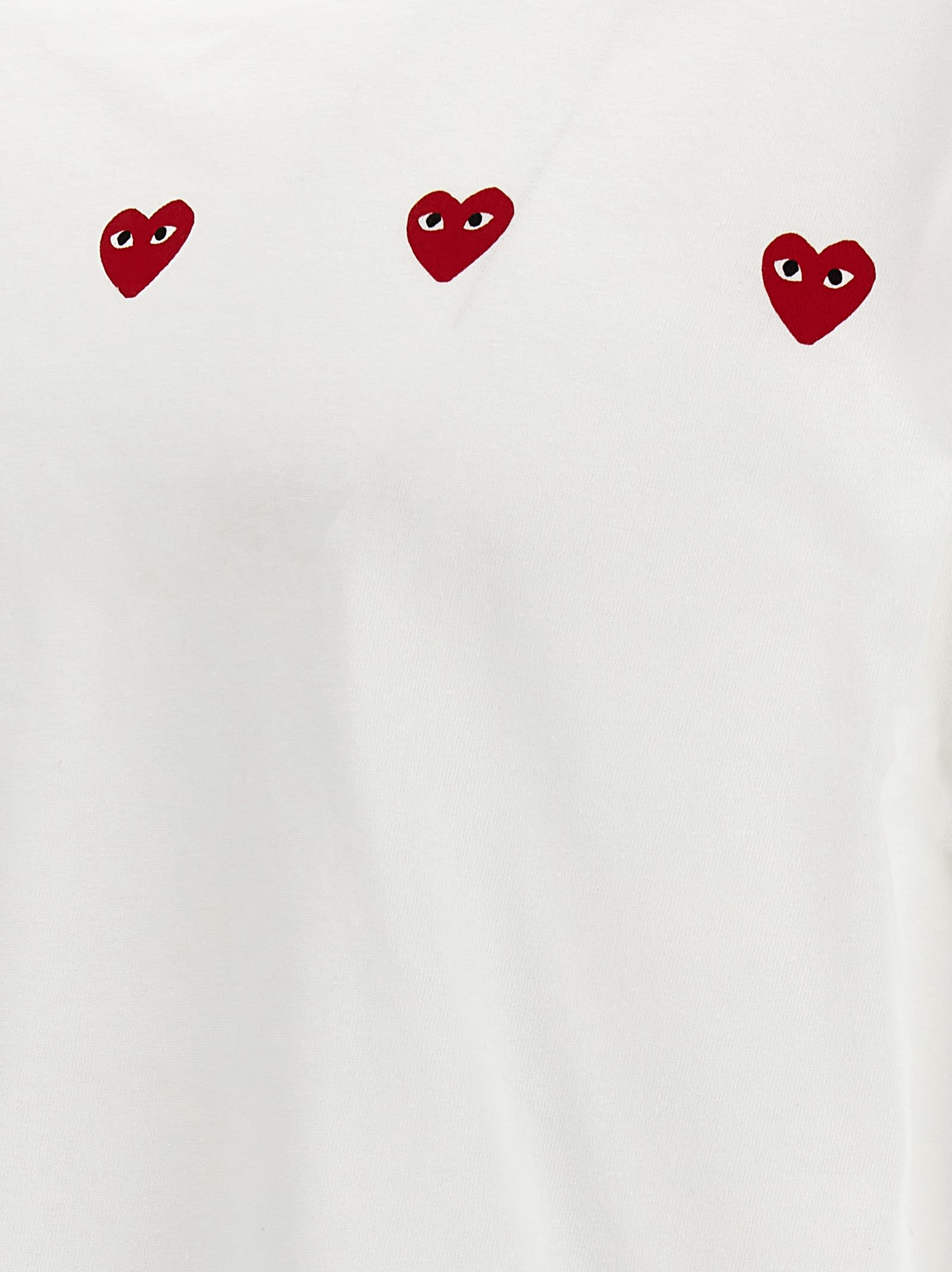 Shop Comme Des Garçons Play Multi Heart T-shirt In White