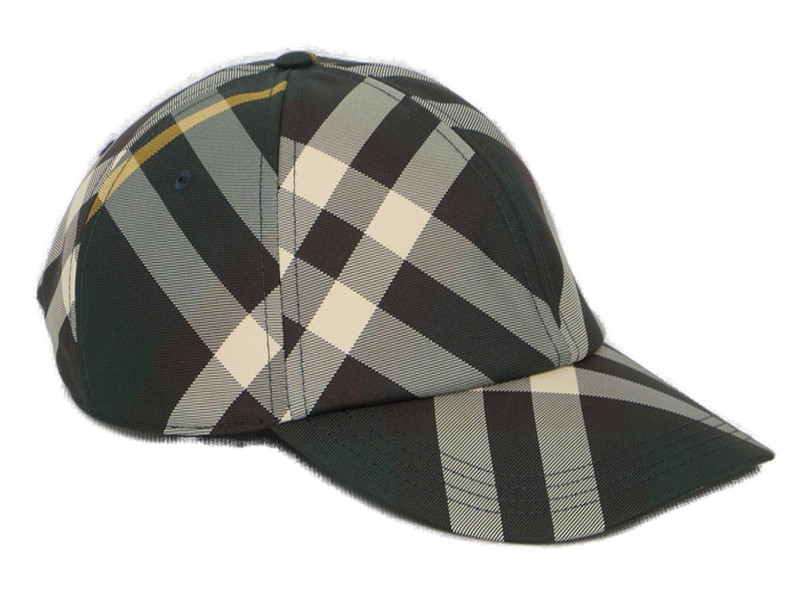 Shop Burberry Checked Curved-peak Baseball Cap