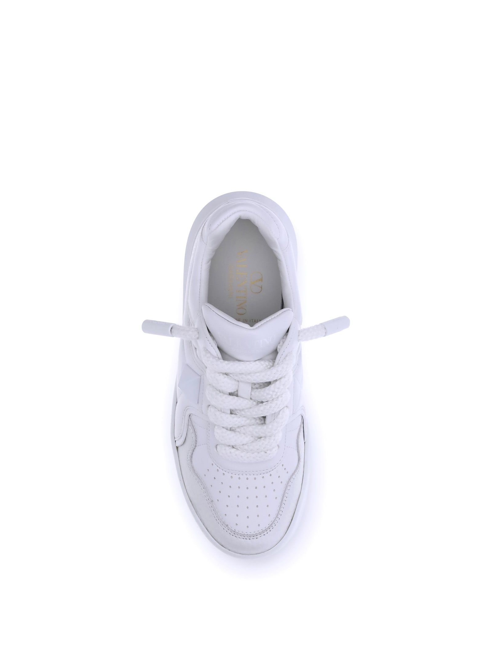 Valentino Xl Leather Sneakers Rubber Studs In White