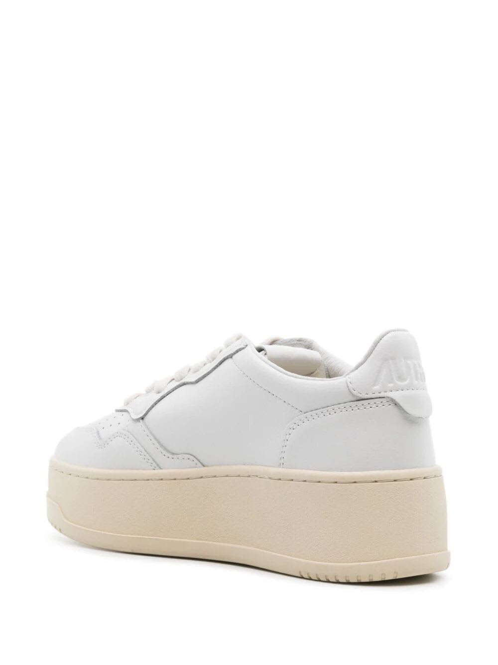 Shop Autry Low Platform Sneakers In White White