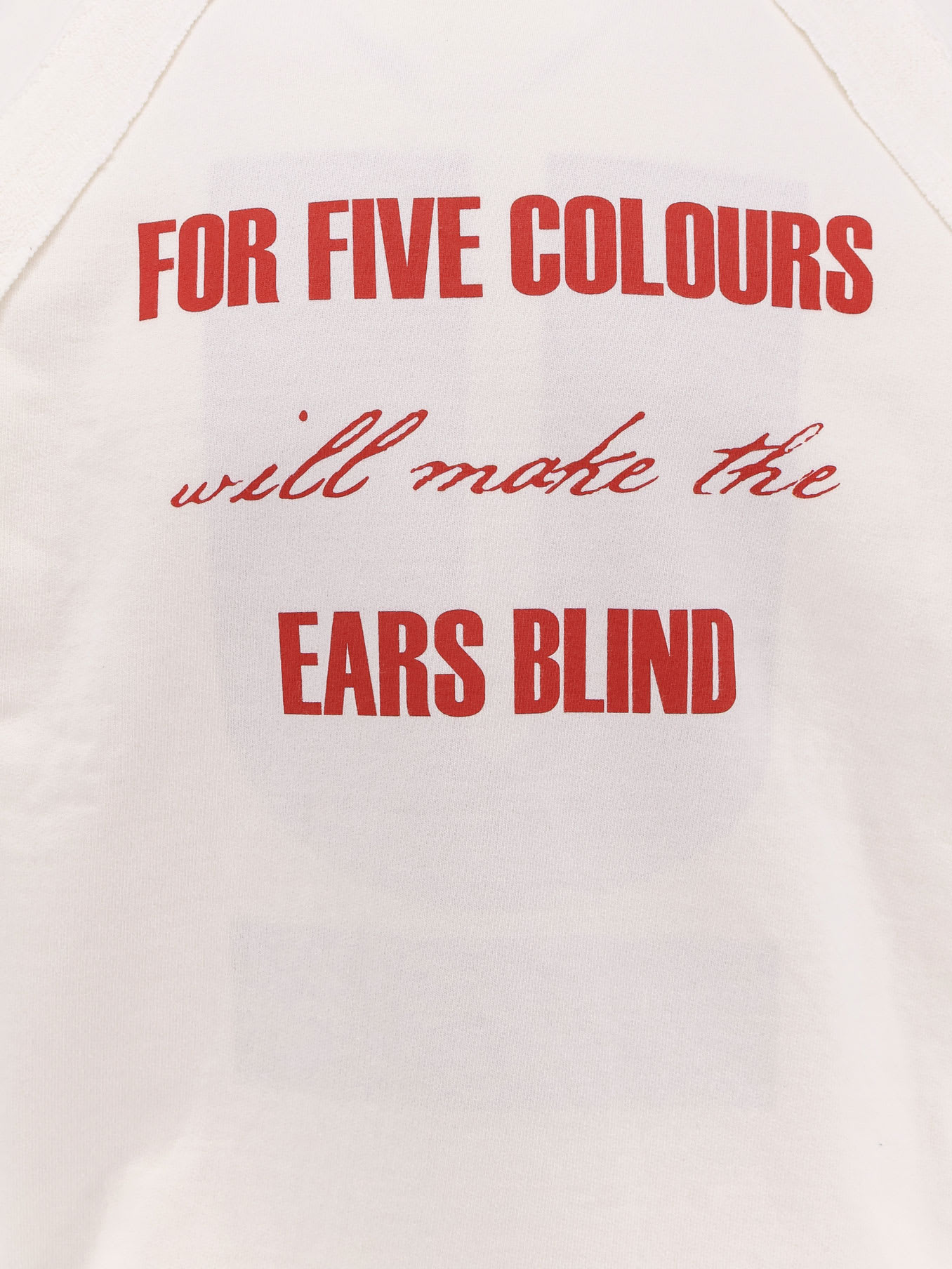 Undercover Graphic Print Cotton Sweatshirt With Ribbed Crew-neck In White