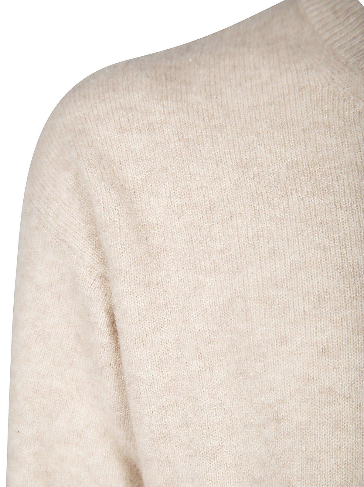 Shop Roberto Collina Crewneck Knit Sweater In Beige