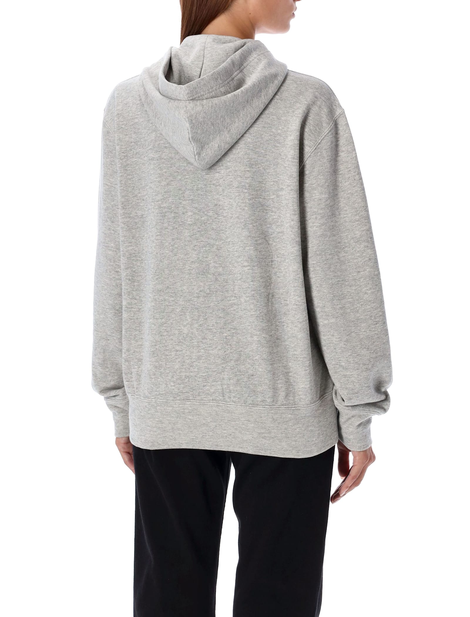 Shop Comme Des Garçons Play Red Heart Zipped Hoodie In Grey