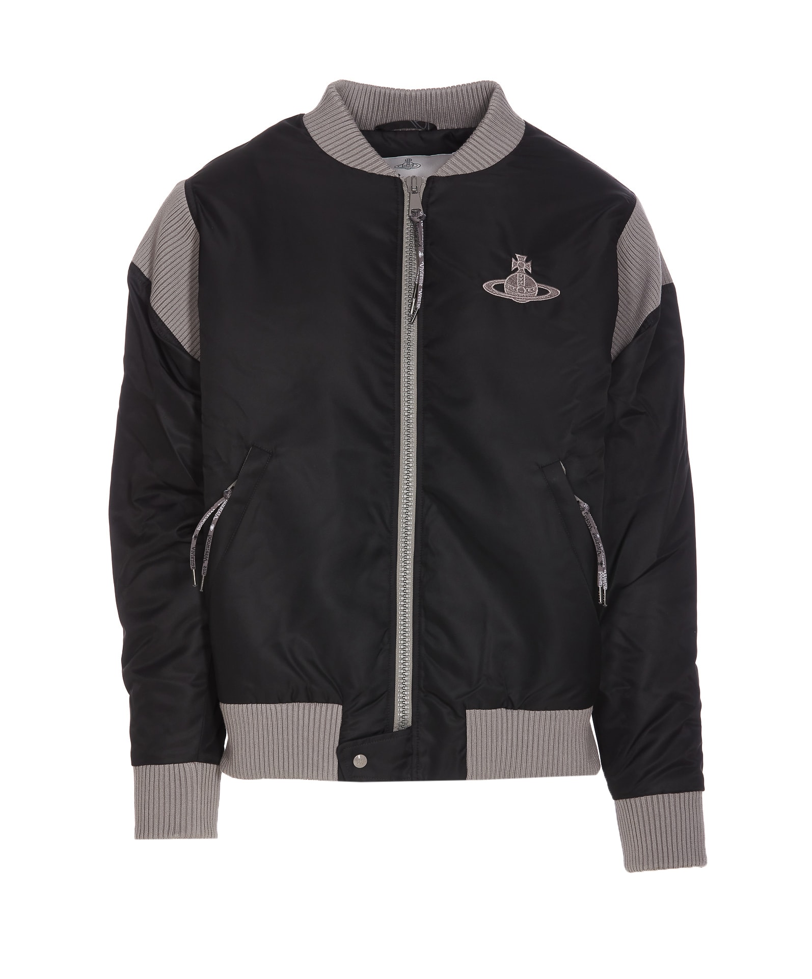 Vivienne Westwood Bomber Jacket With Logo In Black