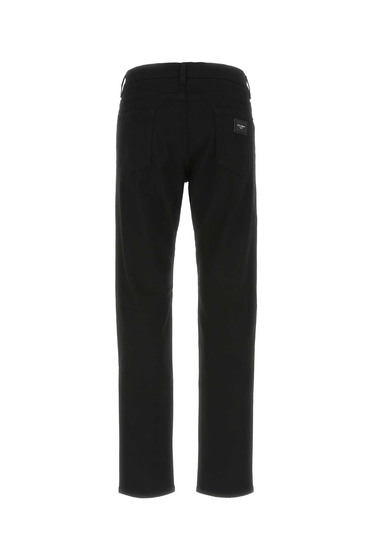 Shop Dolce & Gabbana Black Stretch Cotton Pant In S9001
