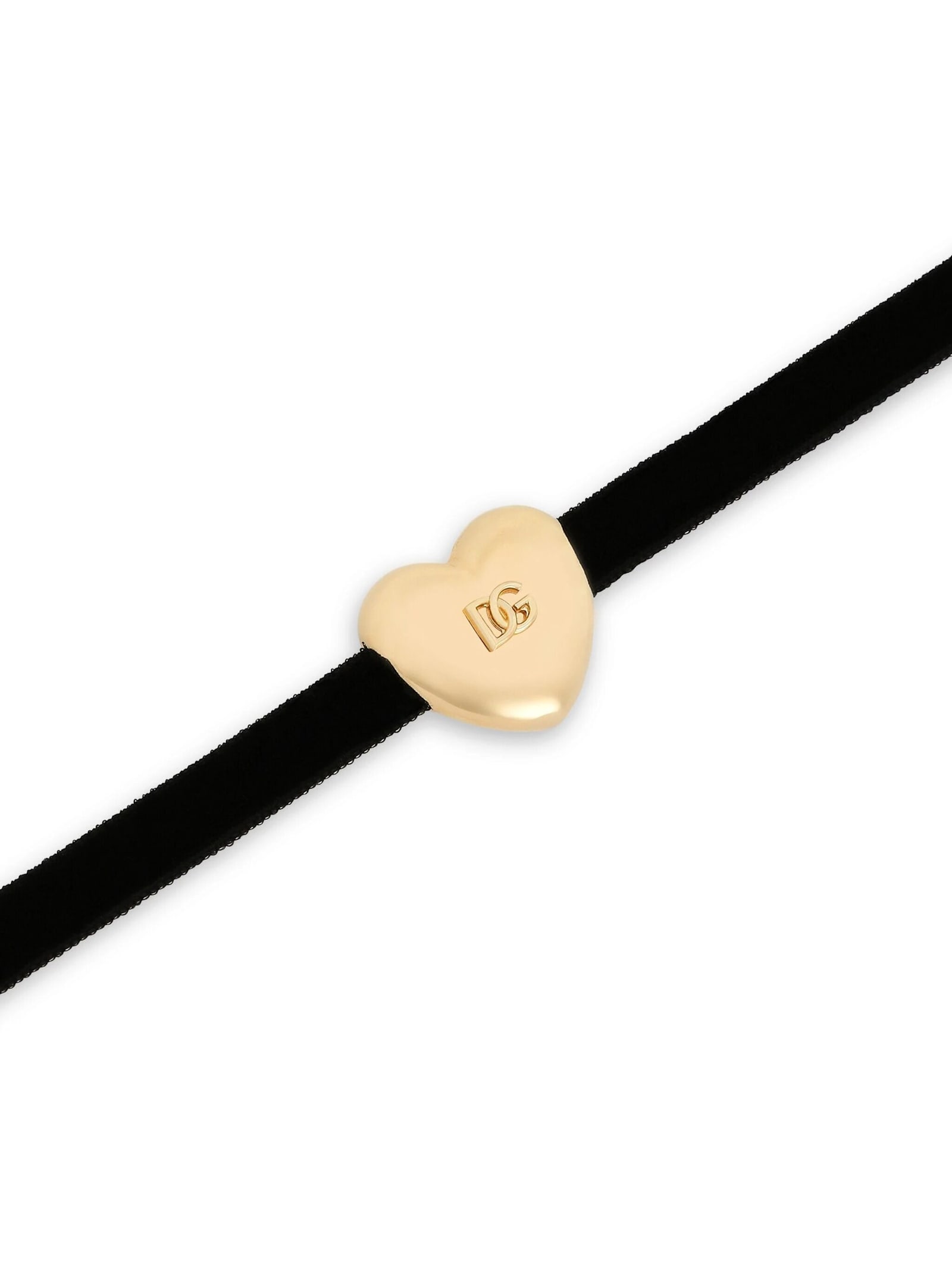 Shop Dolce & Gabbana Choker Velluto In Nero Oro