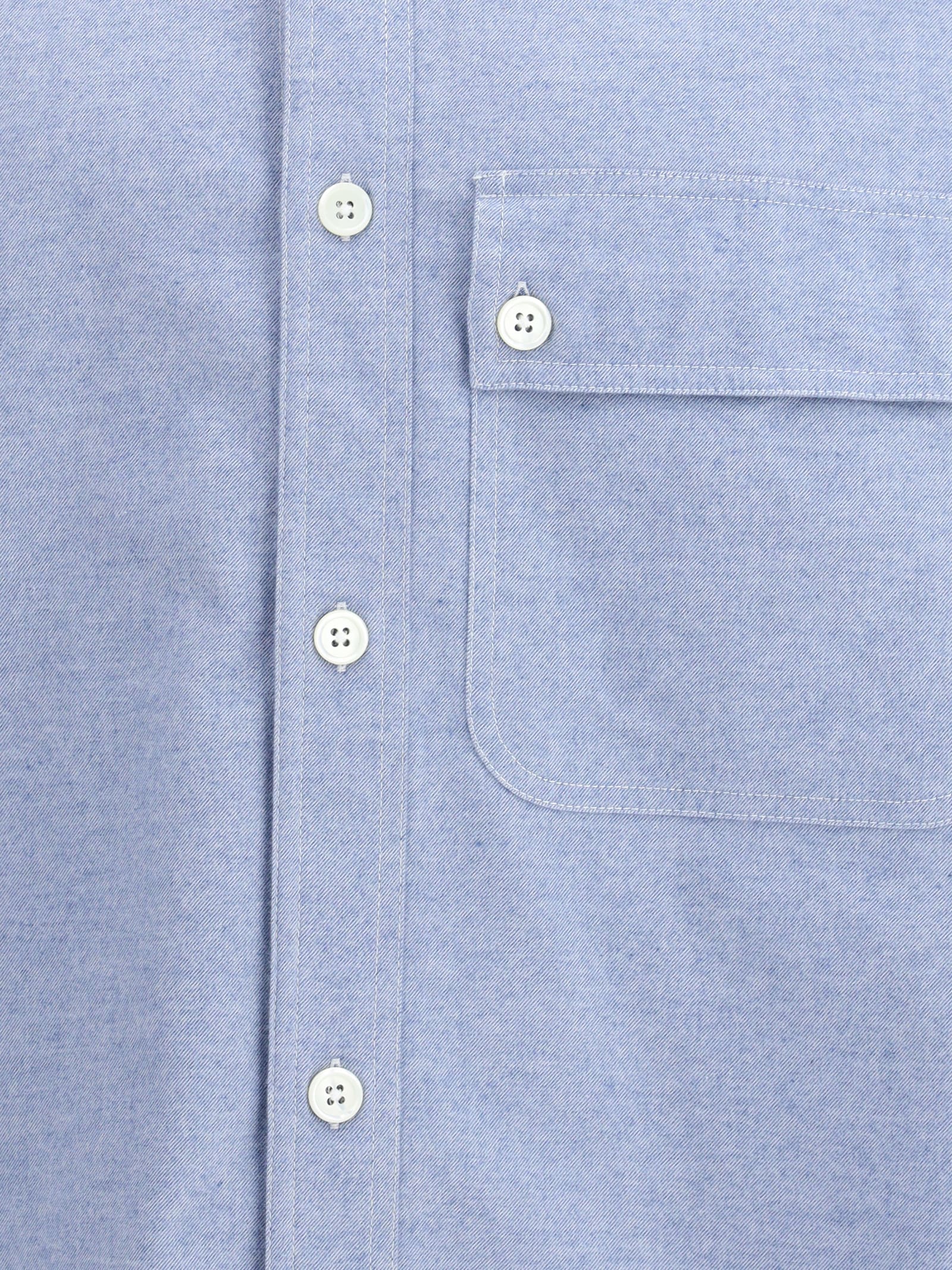 Thom Browne Flannel 4-bar Shirt In Blue