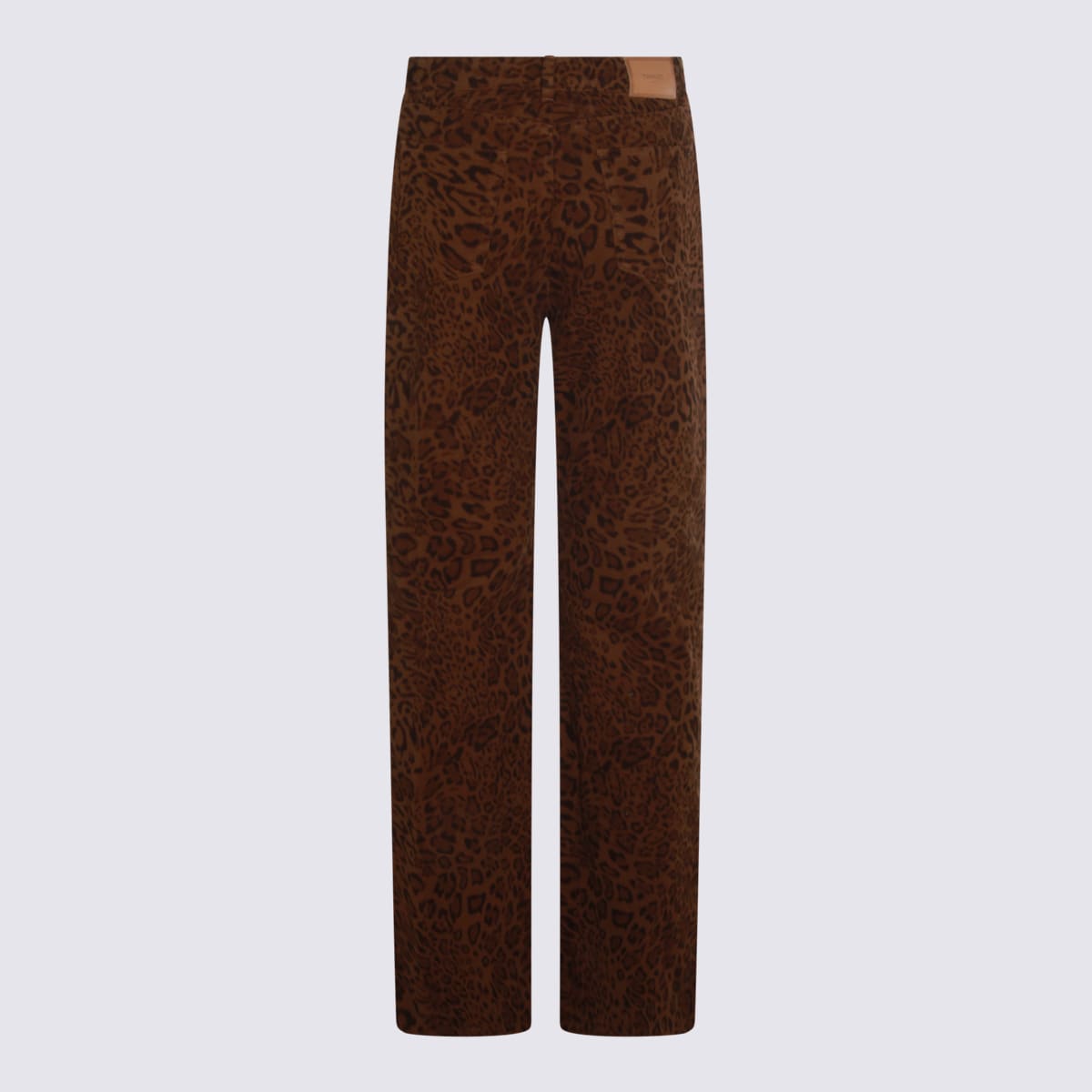 Twinset Straight Trousers With Pockets And Belt Loops In Brown