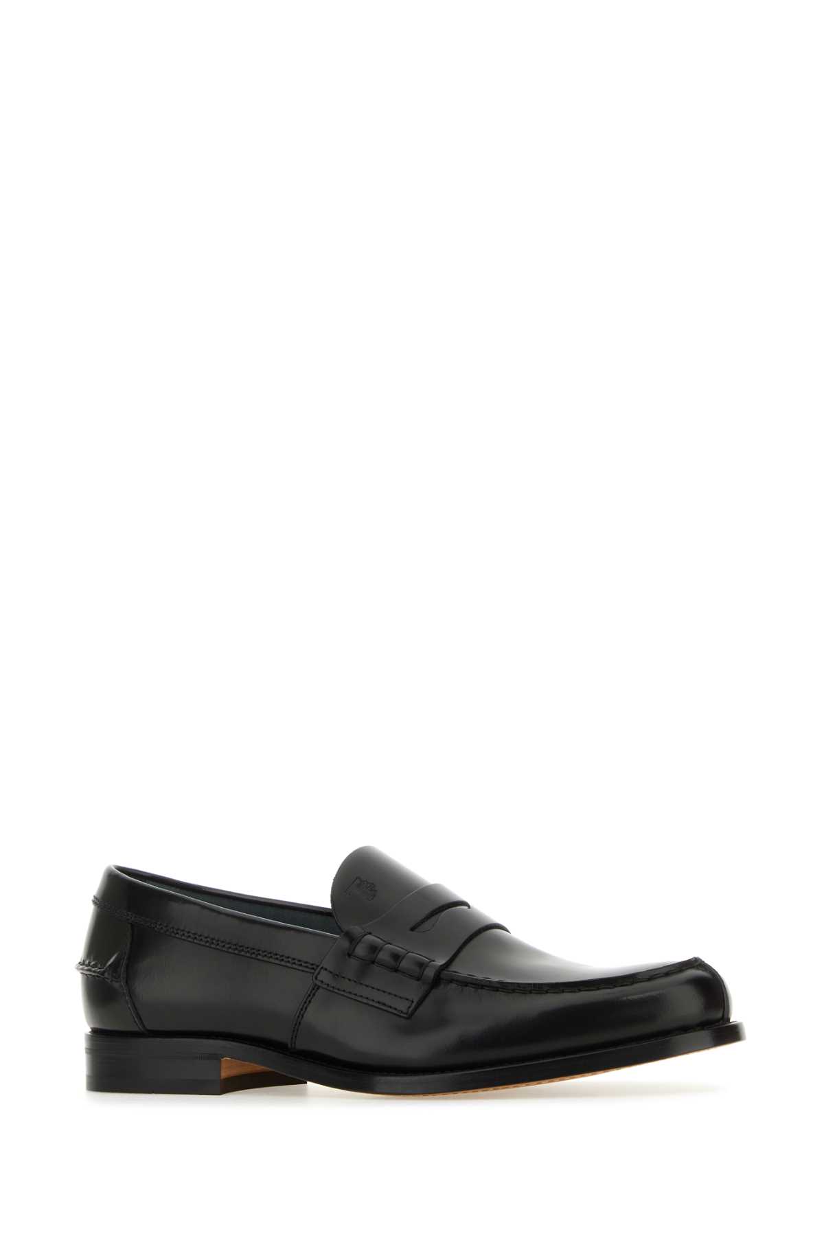 Shop Tod's Black Leather Loafers In Nero