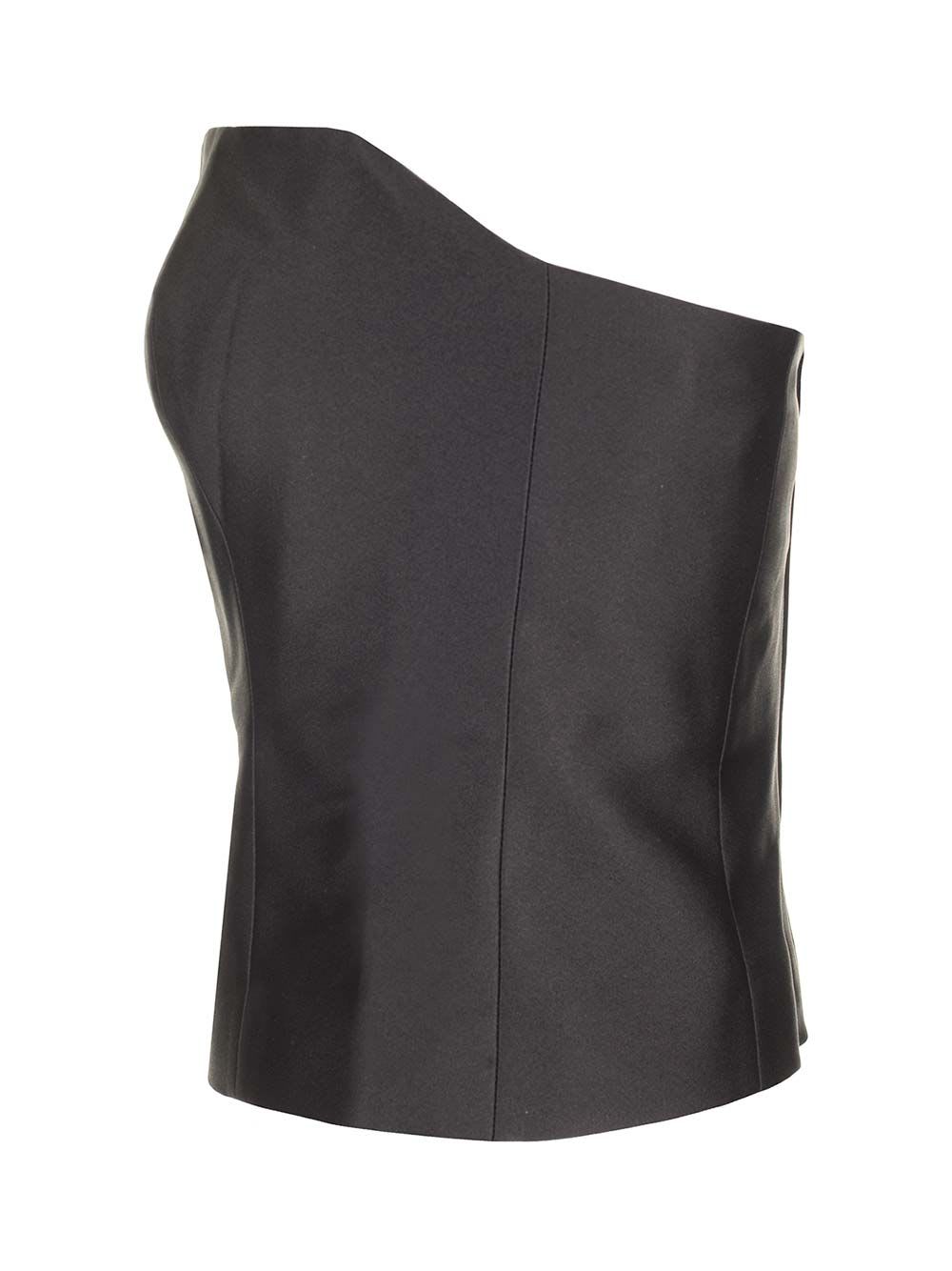 Shop Roland Mouret Taffeta Bustier Top In Black