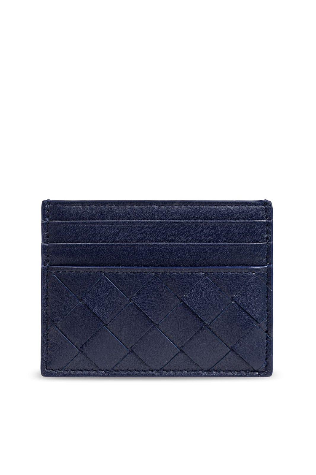 Shop Bottega Veneta Intrecciato Credit Card Case In Purple