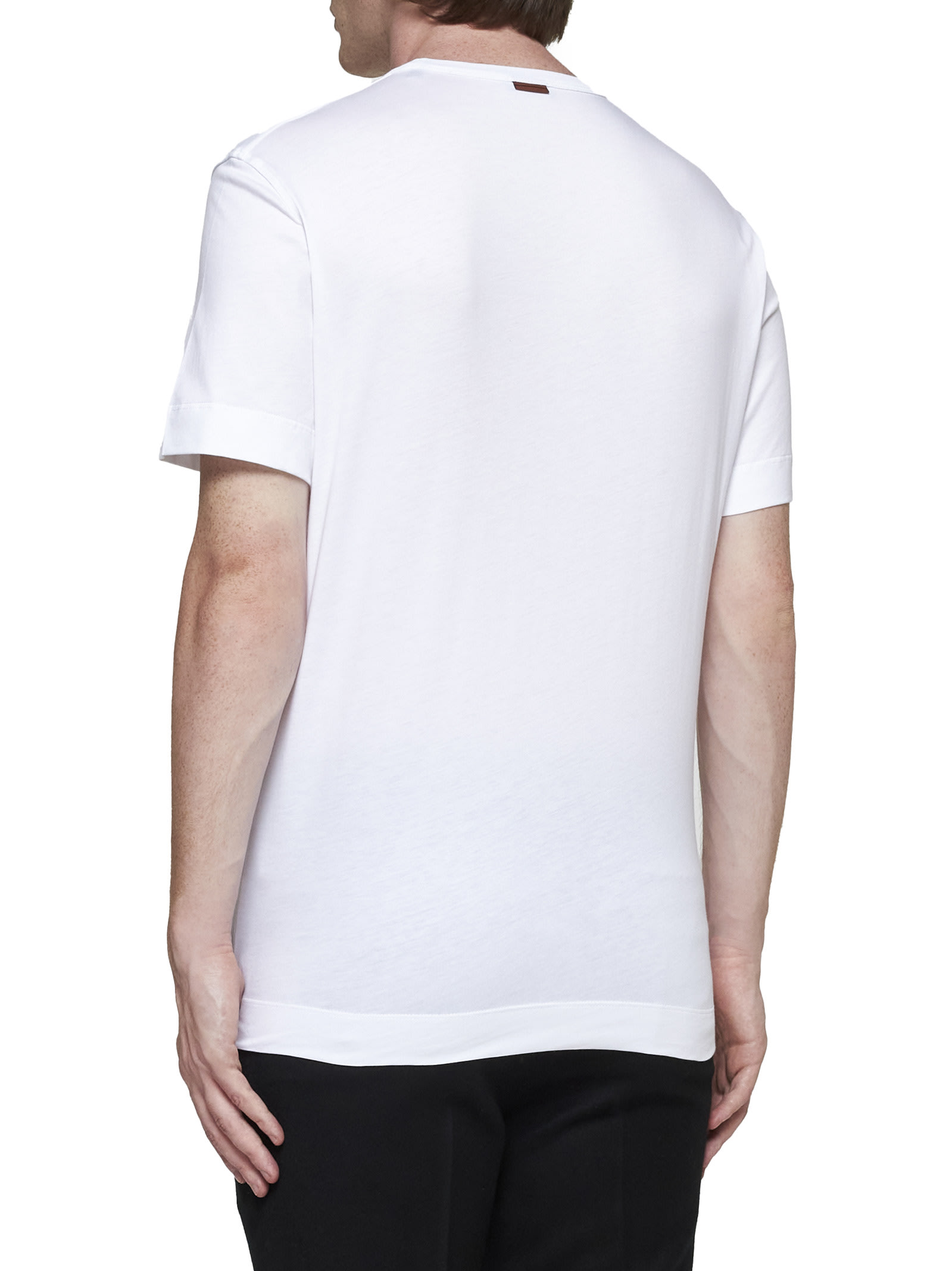 Shop Zegna T-shirt In Bianco Ottico Unito