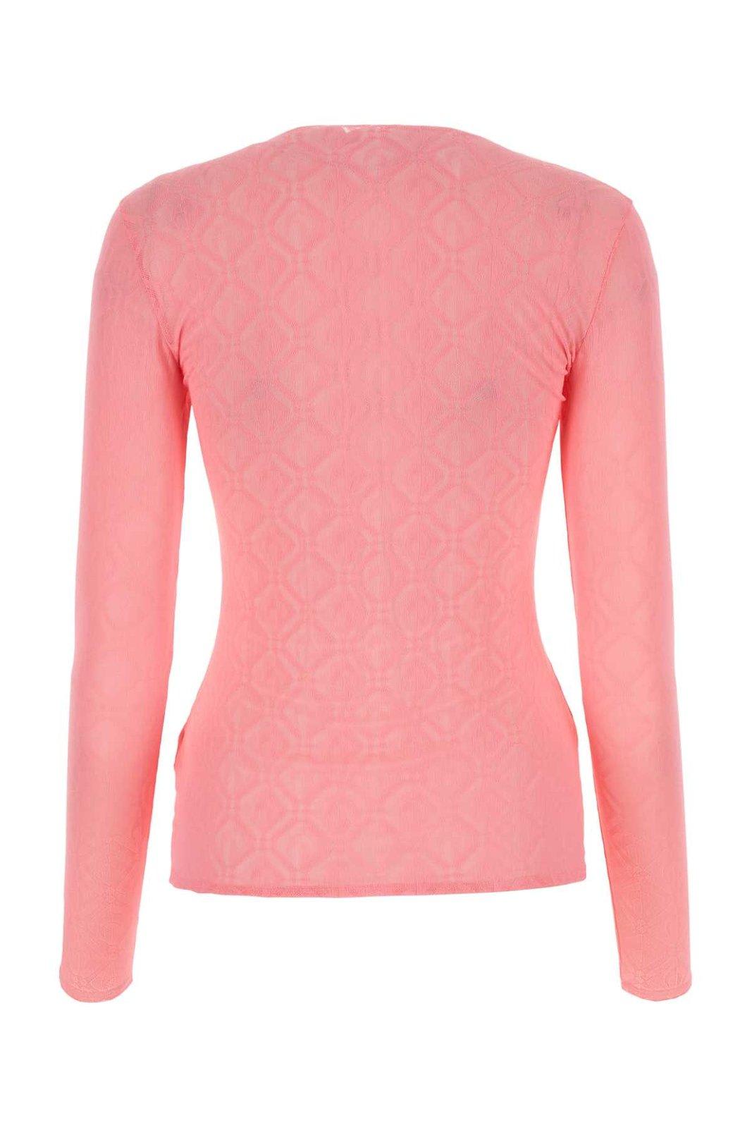 Shop Marine Serre Crescent Moon Long Sleeved Top In Pink