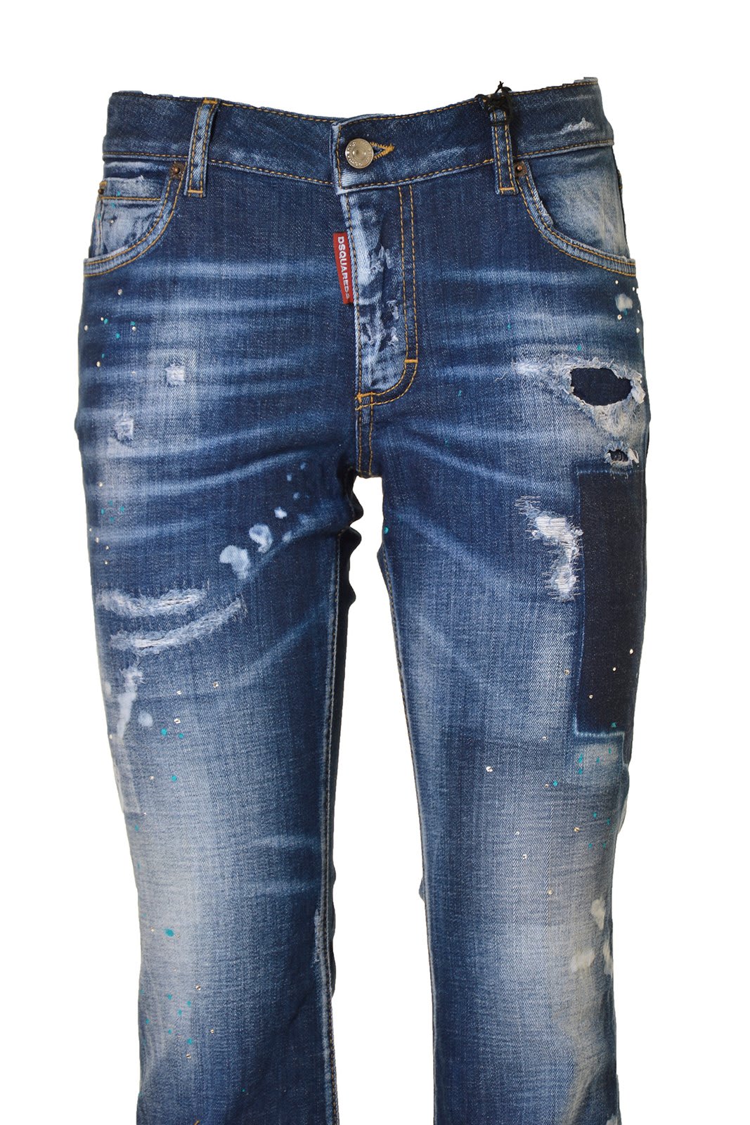 Shop Dsquared2 Distressed Skinny Jeans In Blu Denim