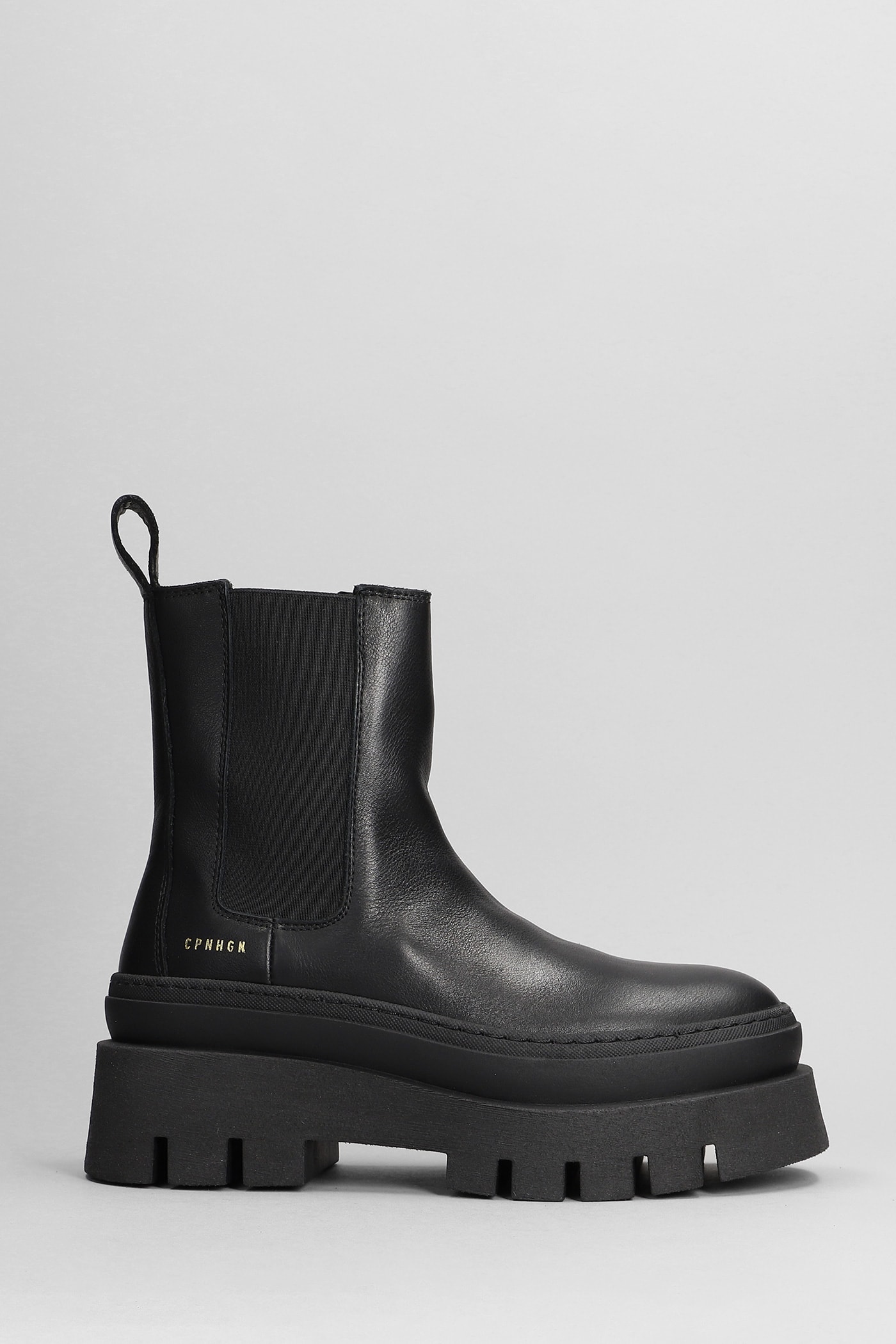 COPENHAGEN COMBAT BOOTS IN BLACK LEATHER