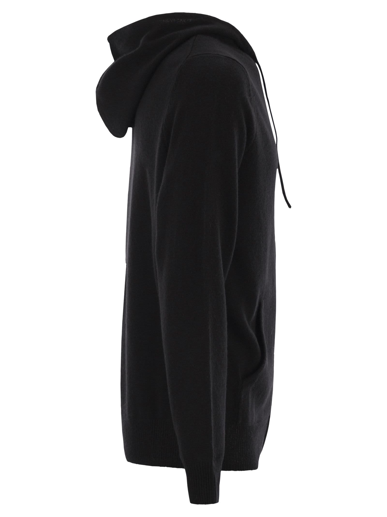 Mc2 Saint Barth Wool Cardigan With Zip In Black