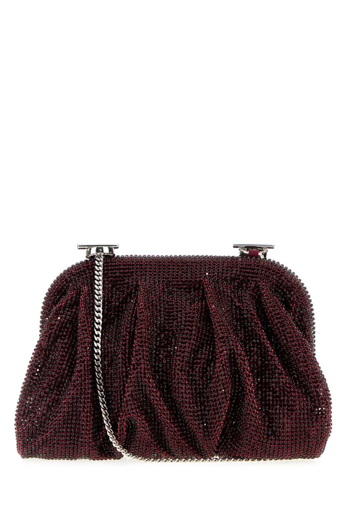 Benedetta Bruzziches Embellished Fabric Small Venus Clutch In Red