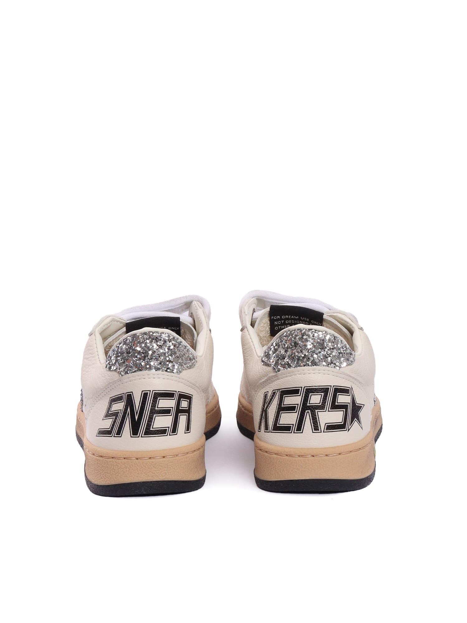 Golden Goose Girl's Ballstar Glitter Dual-grip Sneakers, Kids In White