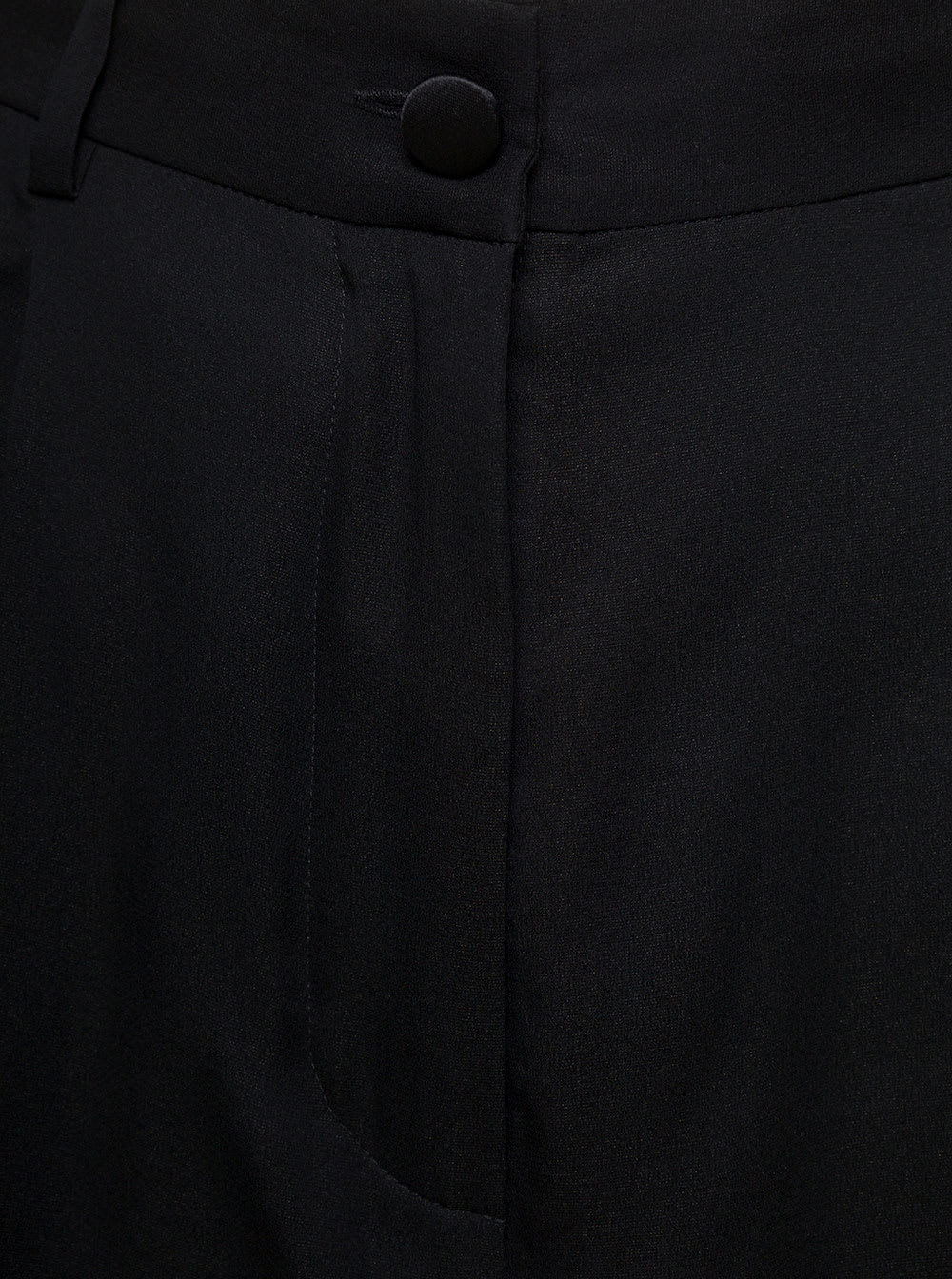 Shop Dolce & Gabbana Loose Black Pants With Detachable Culottes In Stretch Silk Chiffon Woman