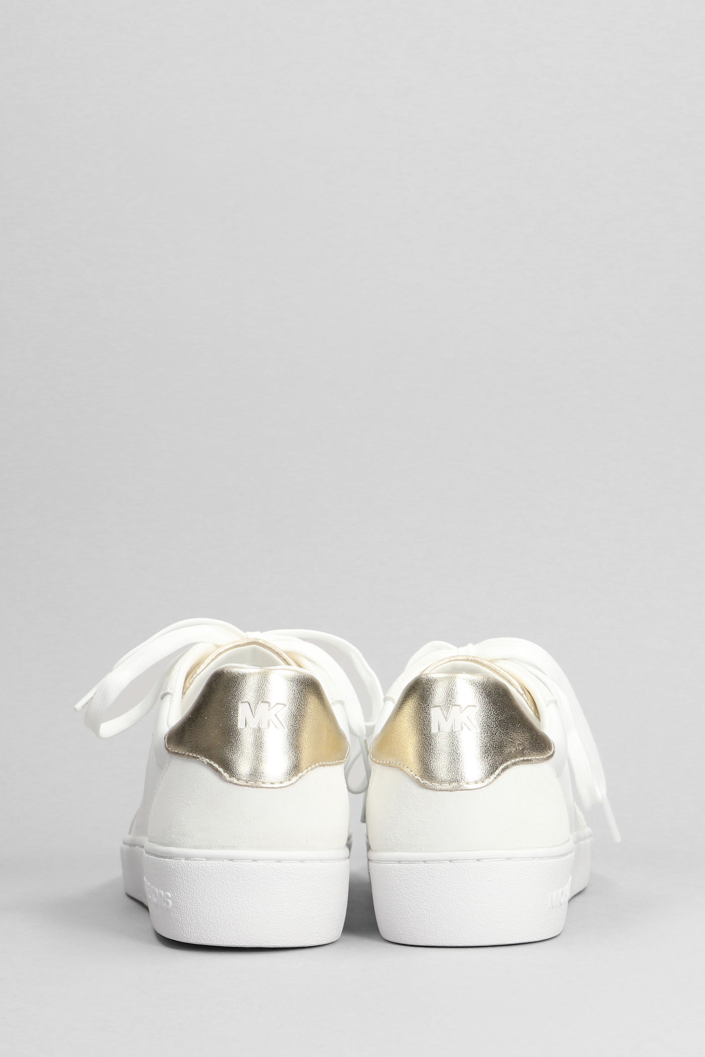 Shop Michael Kors Scotty Sneakers In White Suede And Leather