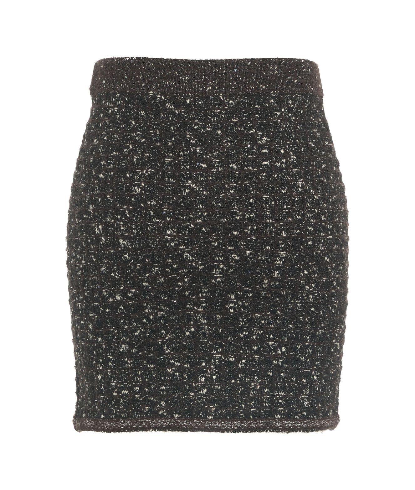 Shop Pinko Vinacciolo Button Detailed Mini Skirt In Nero Marrone Bianco