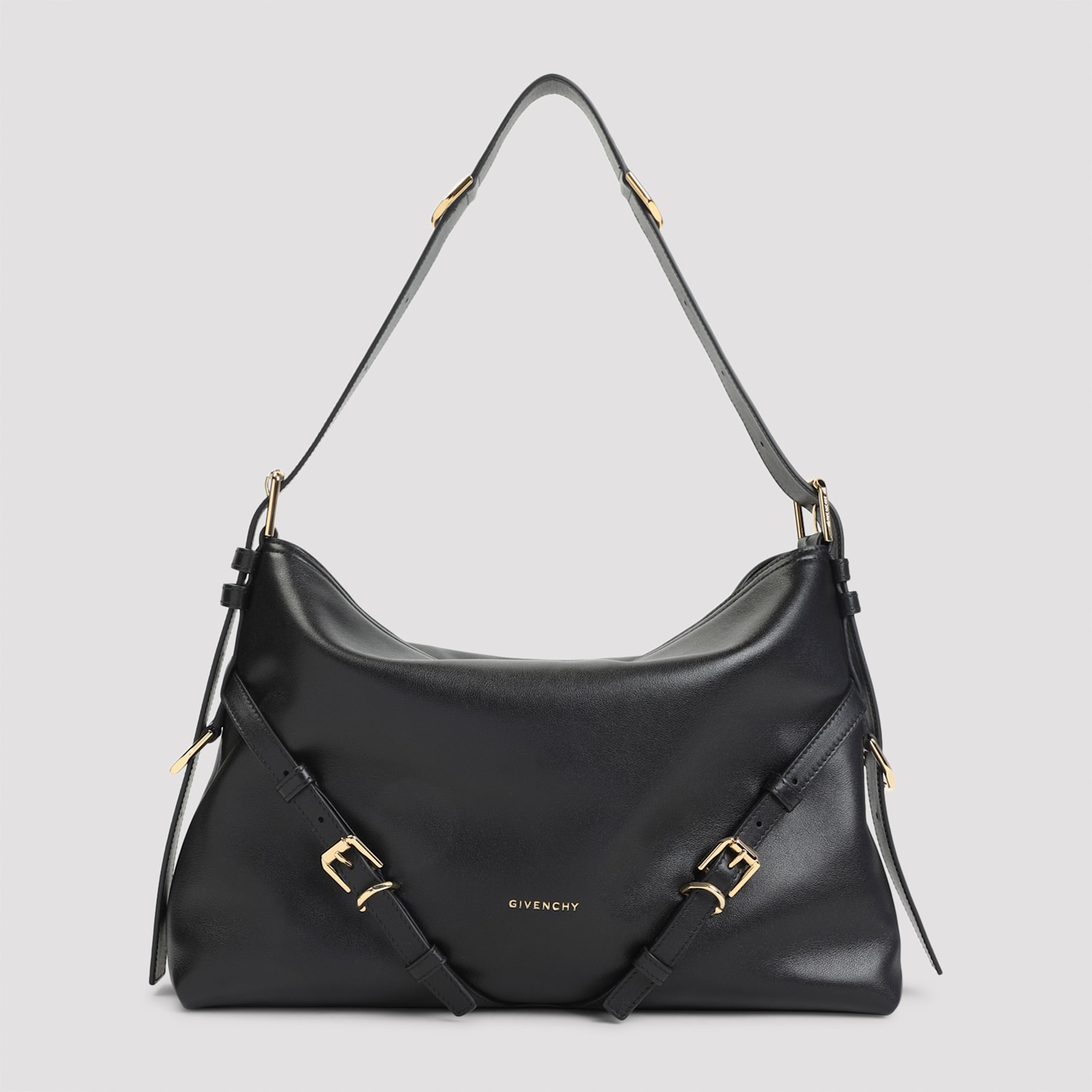Givenchy Women Voyou Medium Leather Shoulder Bag In Black