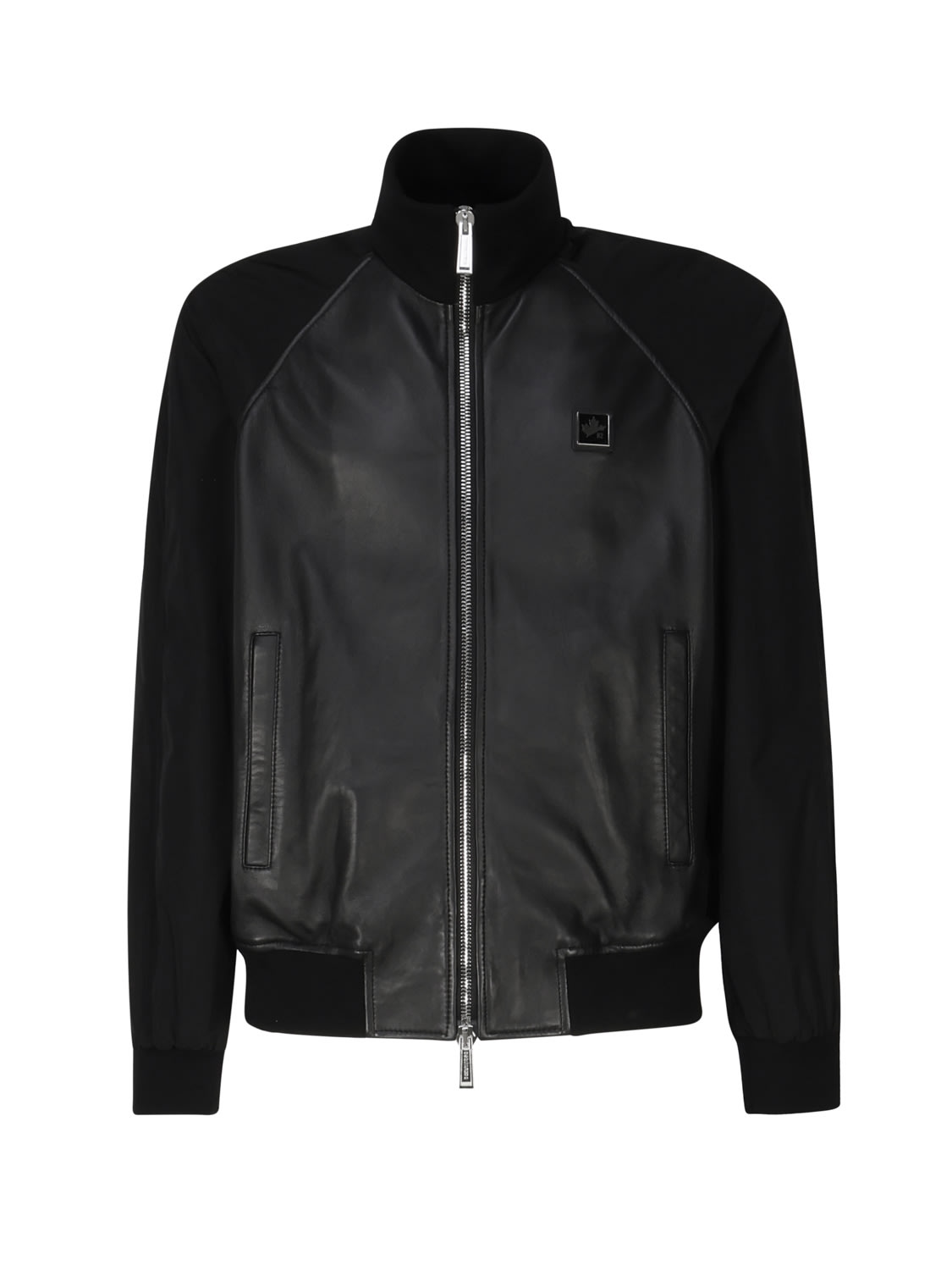 DSQUARED2 LOGO PATCH LEATHER JACKET