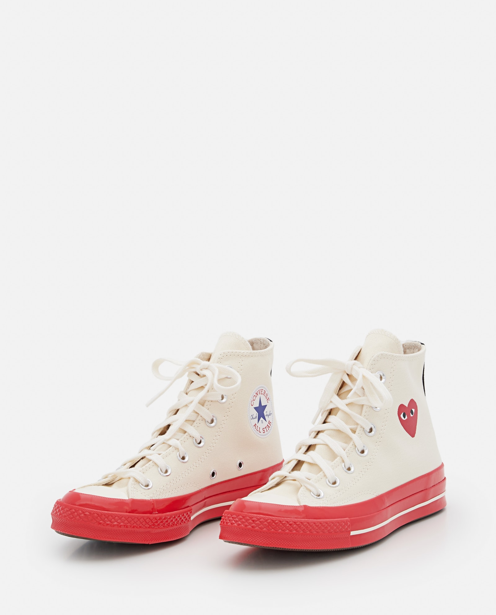 Shop Comme Des Garçons Play Comme Des Garçons X Converse High-top Sneakers In White
