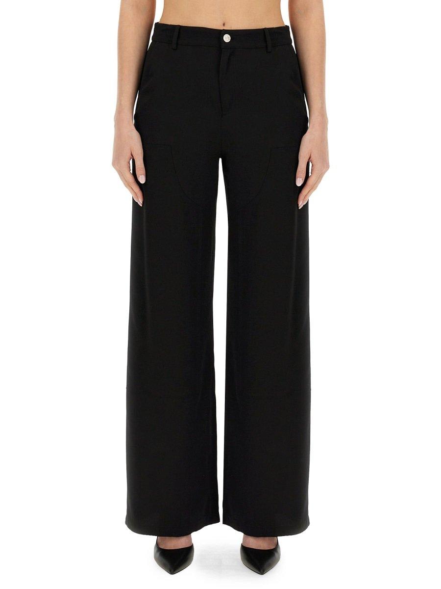 Shop M05ch1n0 Jeans Jeans Wide Leg Pants  In Black