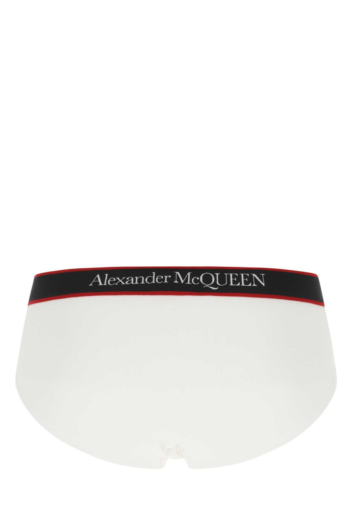 Alexander Mcqueen White Stretch Cotton Slip In 9074