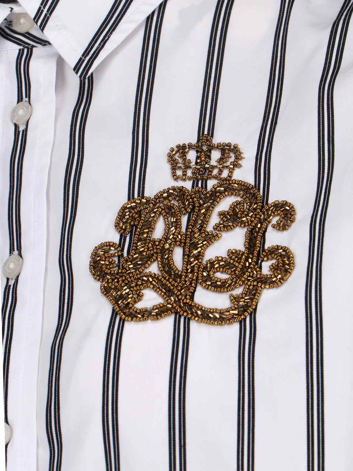 Ralph Lauren Striped Beaded-embellished Shirt In Multi