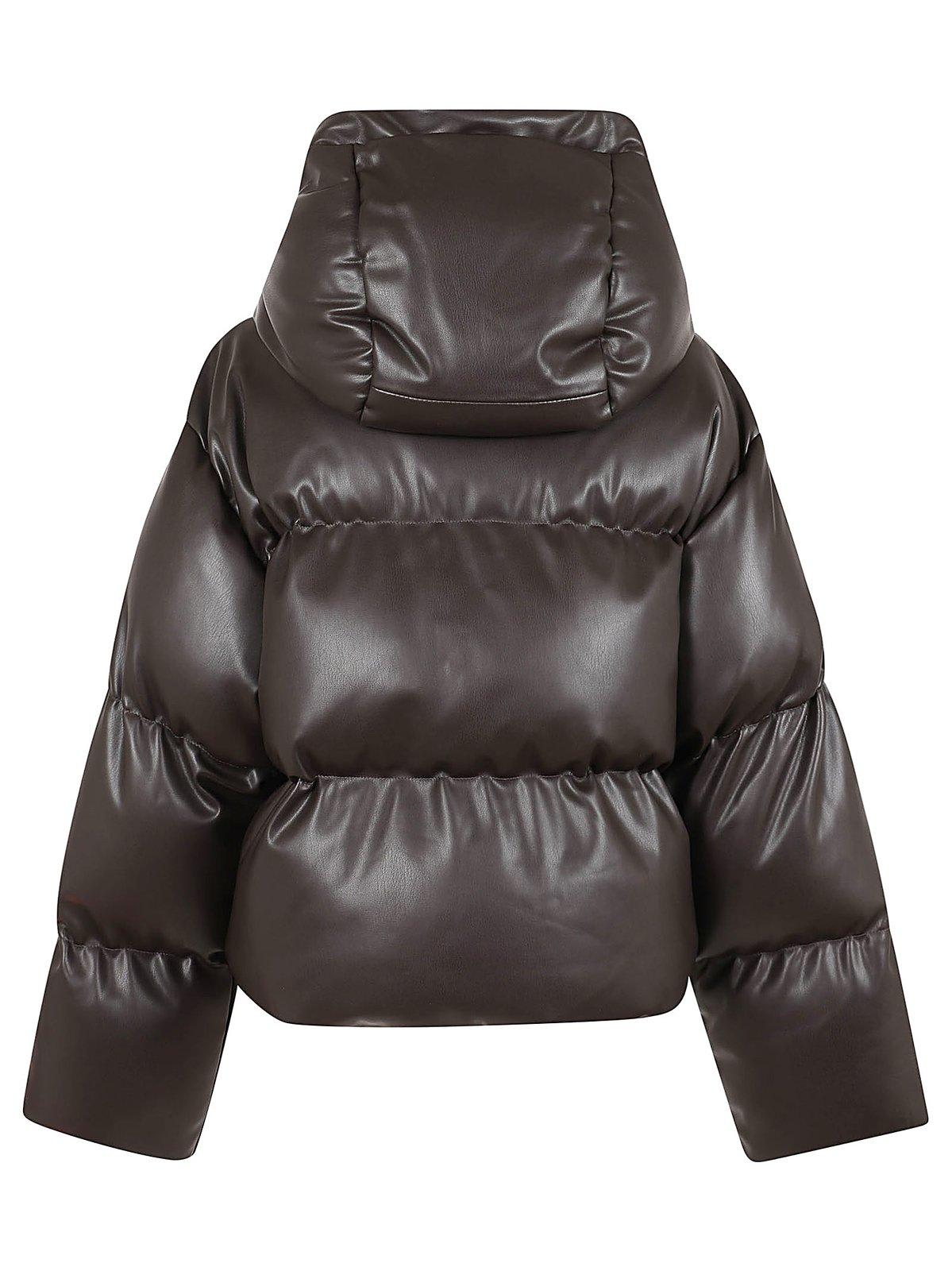 Shop Stella Mccartney Hooded Alter Mat Puffer Jacket In Dark Chocolate