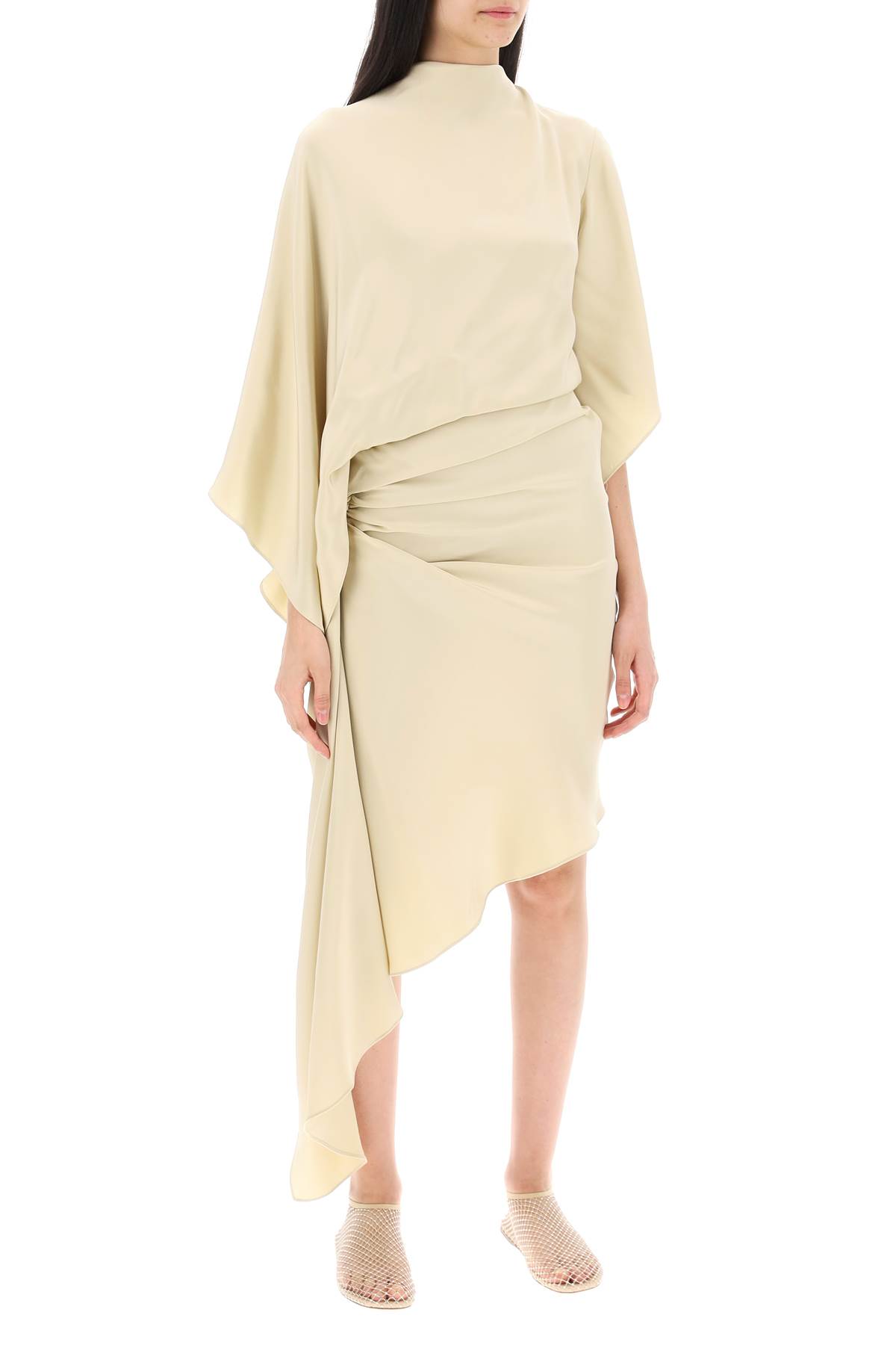 CHRISTOPHER ESBER CUSCO SILK DRAPED MIDI DRESS