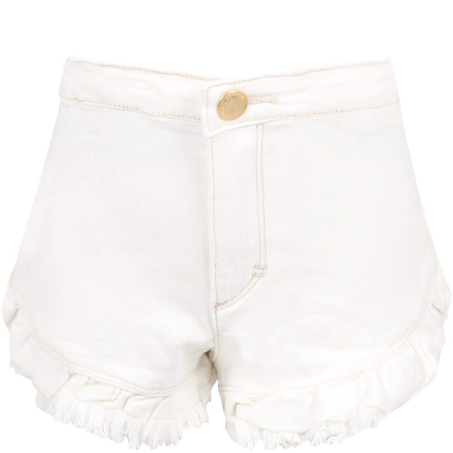 Molo White Short For Girl