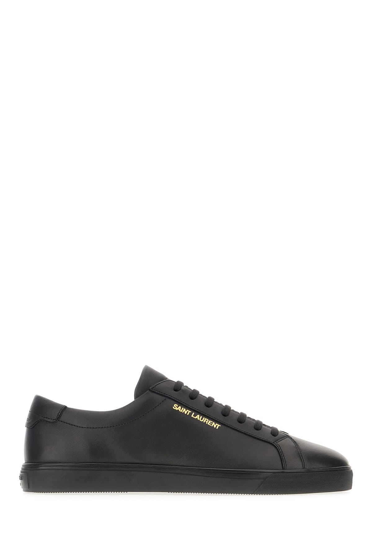 Saint Laurent Black Leather Andy Sneakers In Nero