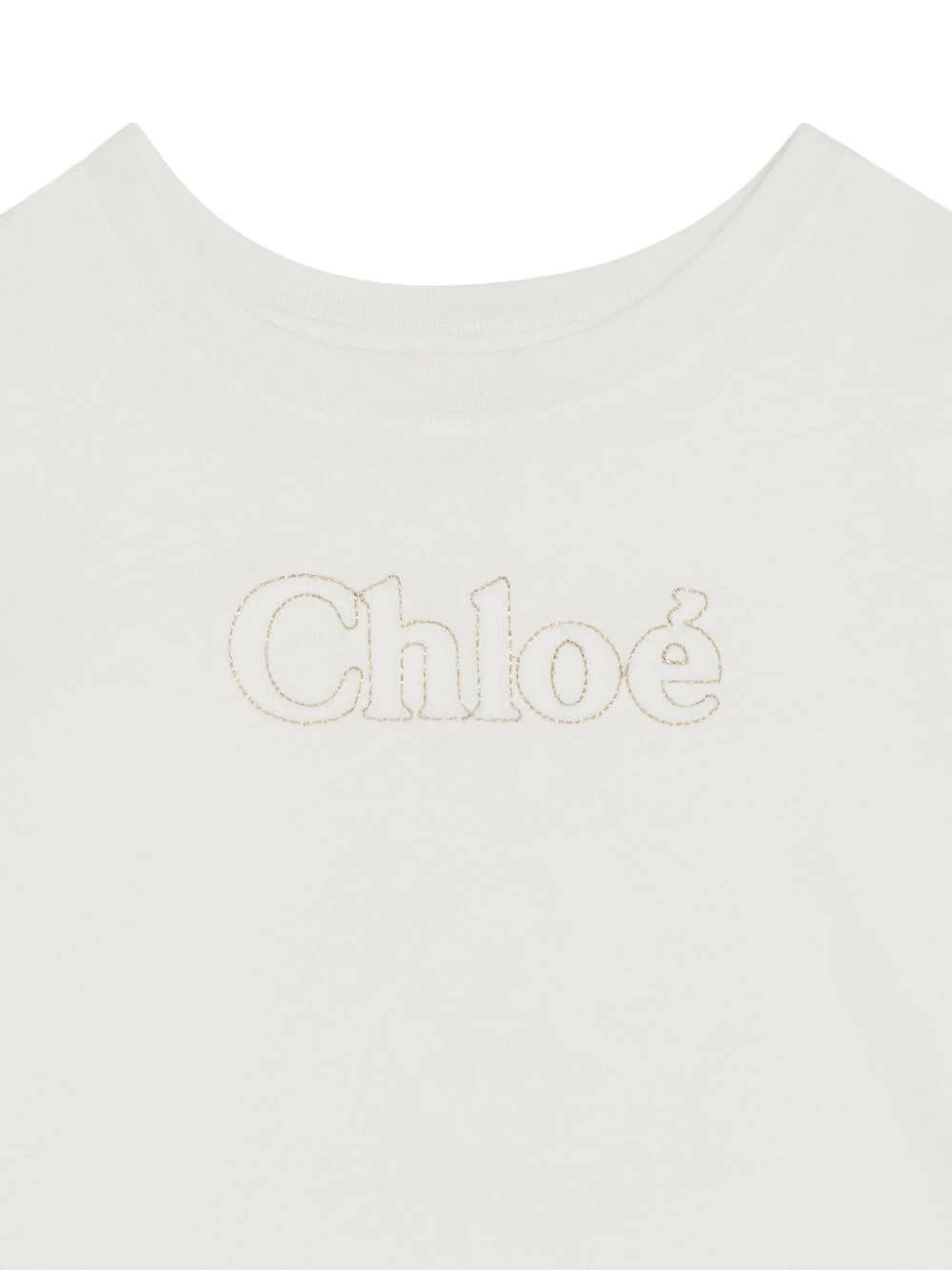 Shop Chloé White T-shirt With Embroidered Logo