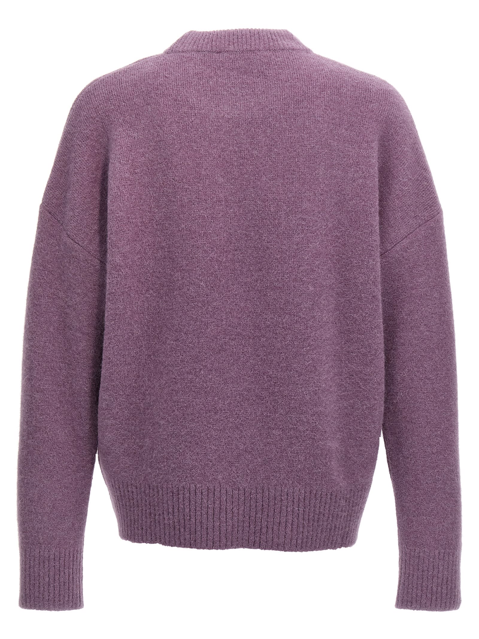 Shop Ami Alexandre Mattiussi Ami De Coeur Sweater In Purple