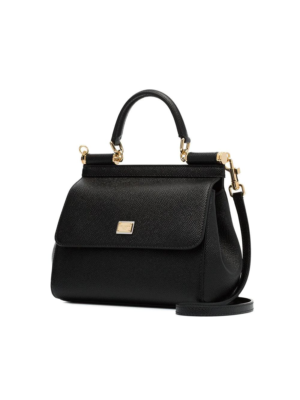 Shop Dolce & Gabbana Mini Sicily Shoulder Bag In Black