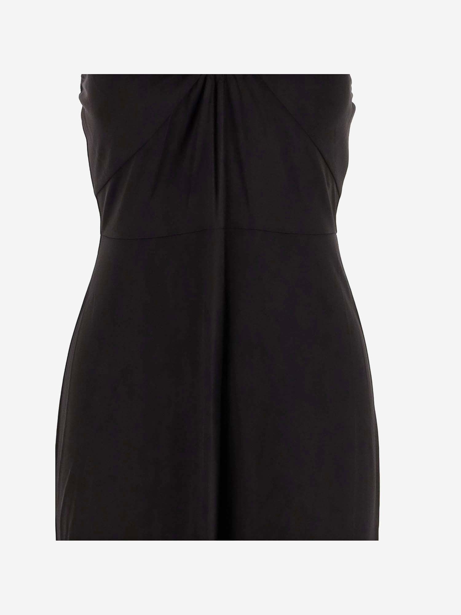 Shop Michael Kors Long Viscose Dress In Black