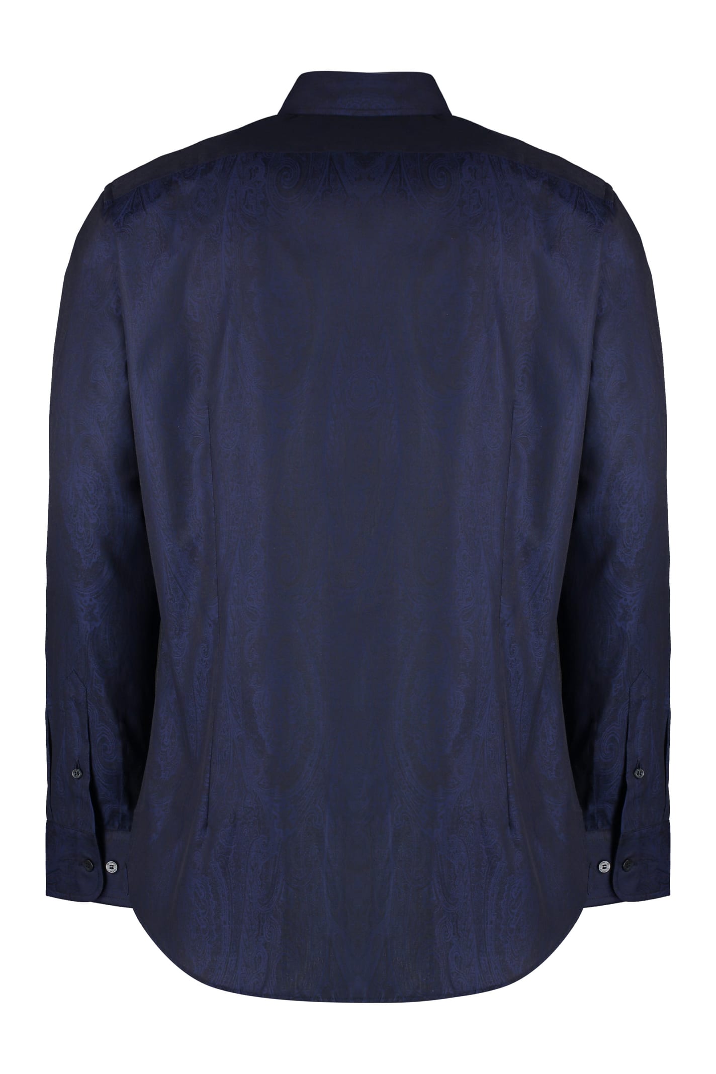 Shop Etro Button-down Collar Cotton Shirt In Blue